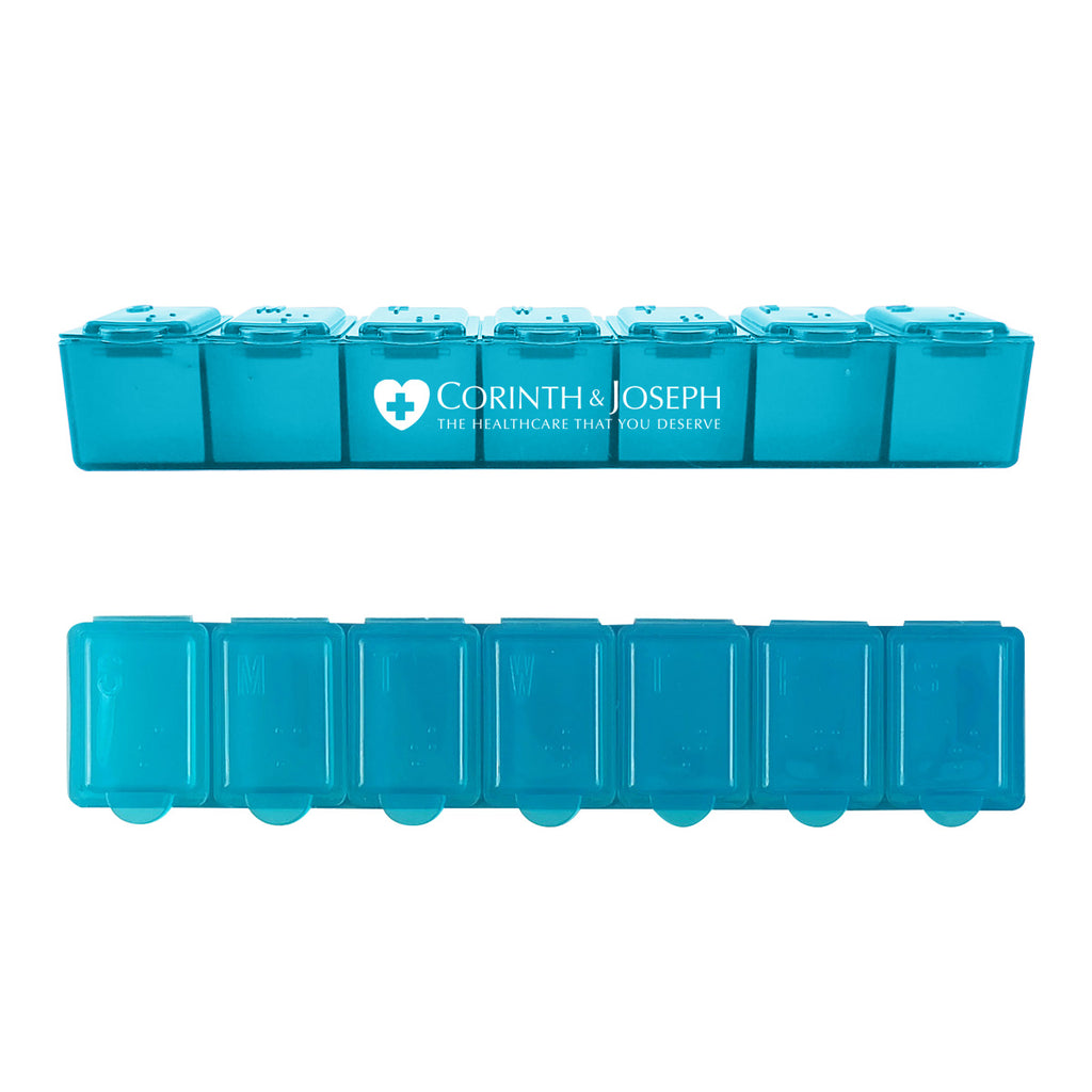 Pill Container for Seven Days - Light Blue - Silk Screen