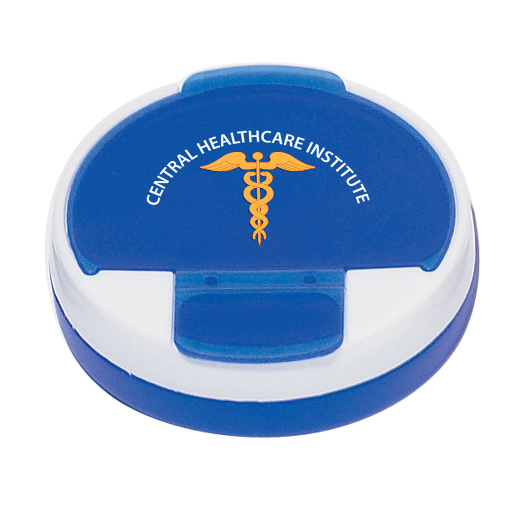 Pill Holder, Round - Blue - Full Color