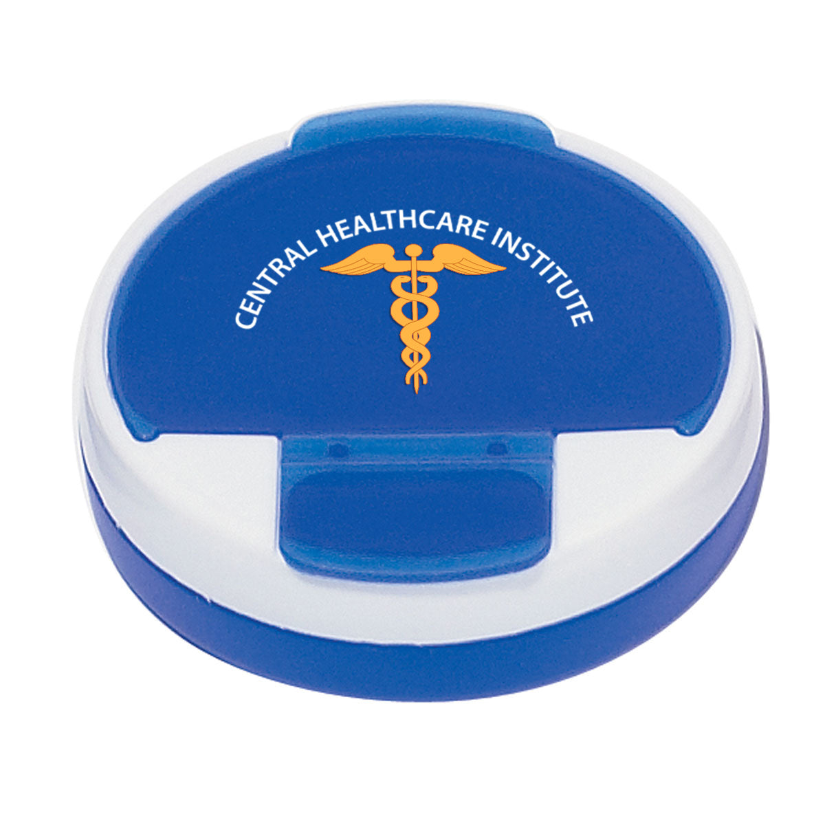Pill Holder, Round - Blue - Full Color