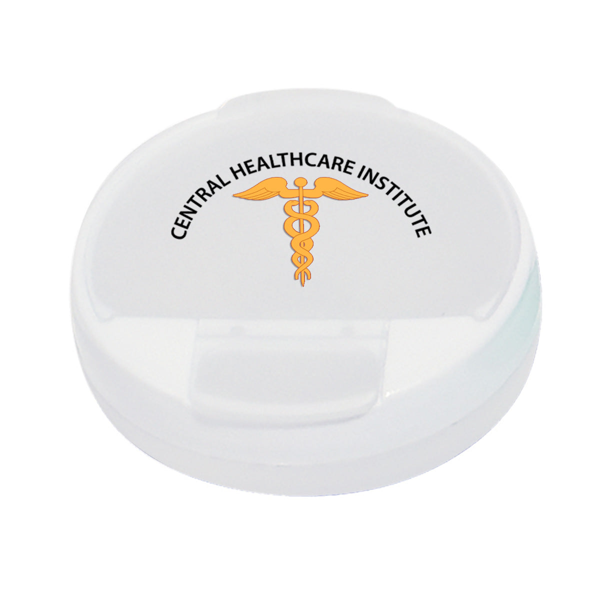 Pill Holder, Round - Clear - Full Color