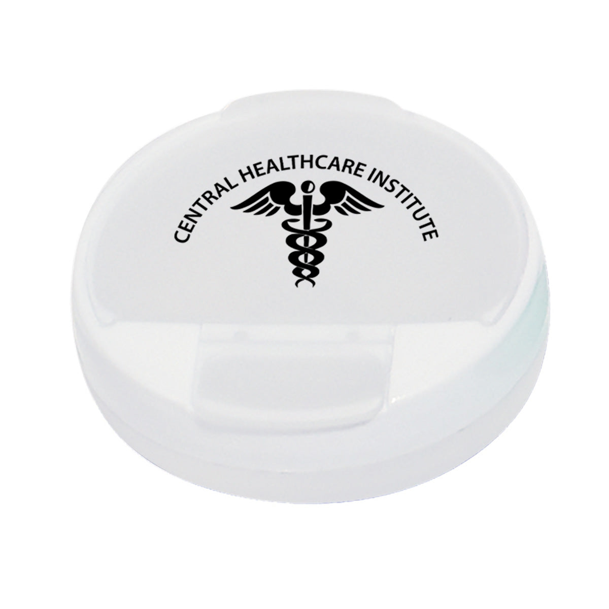 Pill Holder, Round - Clear - Pad Print