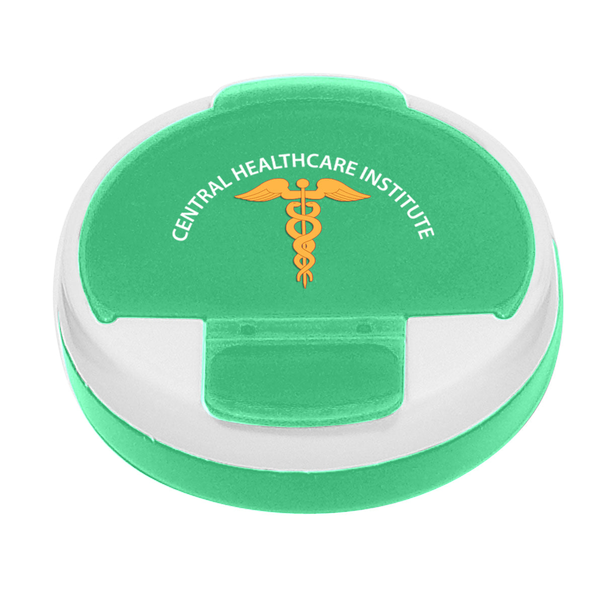 Pill Holder, Round - Green - Full Color