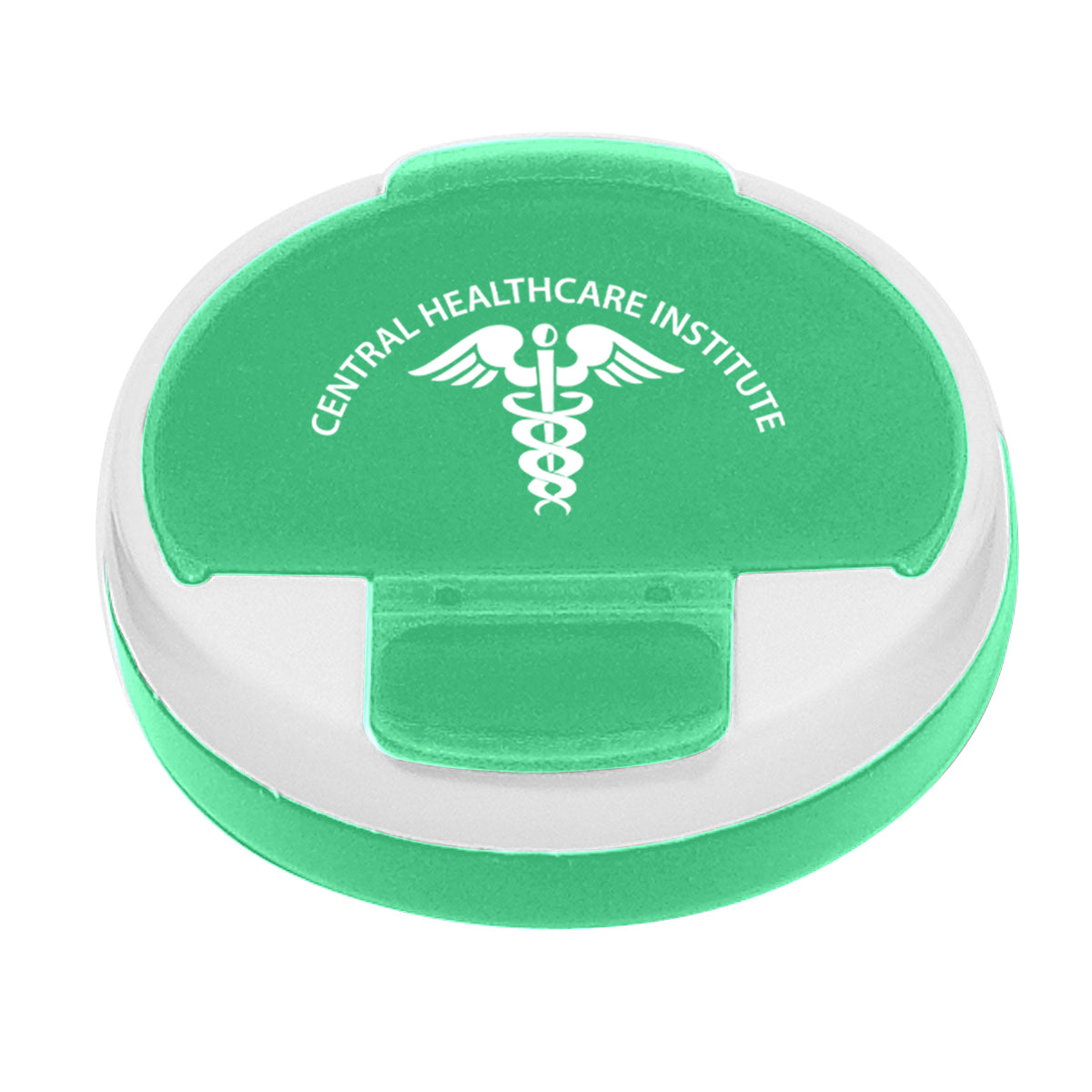 Pill Holder, Round - Green - Pad Print