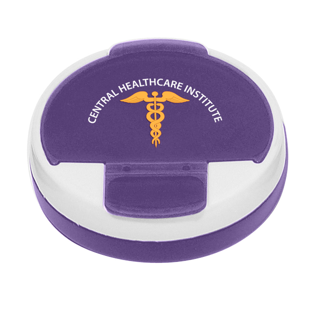 Pill Holder, Round - Purple - Full Color