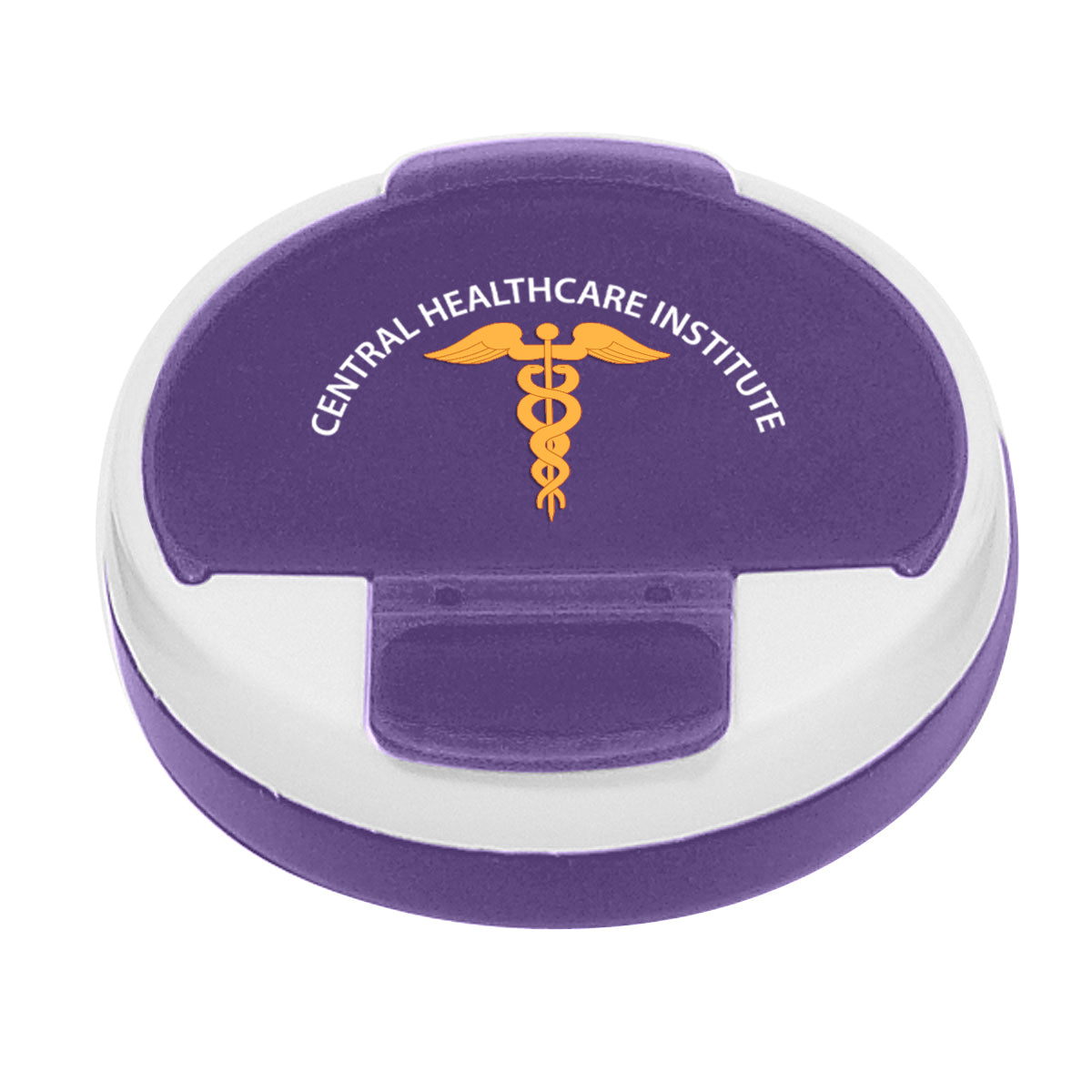 Pill Holder, Round - Purple - Full Color