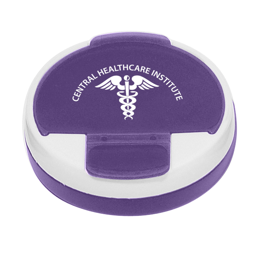 Pill Holder, Round - Purple - Pad Print