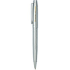 Pillar Recycled Brass Pen with Linear Detailing Laser Engraving - Silver - Front