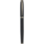 Pillar Rollerball Pen in Recycled Brass with Linear Texture Laser Engraving - Black - Clip 2