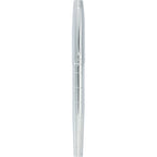 Pillar Rollerball Pen in Recycled Brass with Linear Texture Laser Engraving - Silver - Clip 2