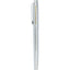 Pillar Rollerball Pen in Recycled Brass with Linear Texture Laser Engraving - Silver - Front