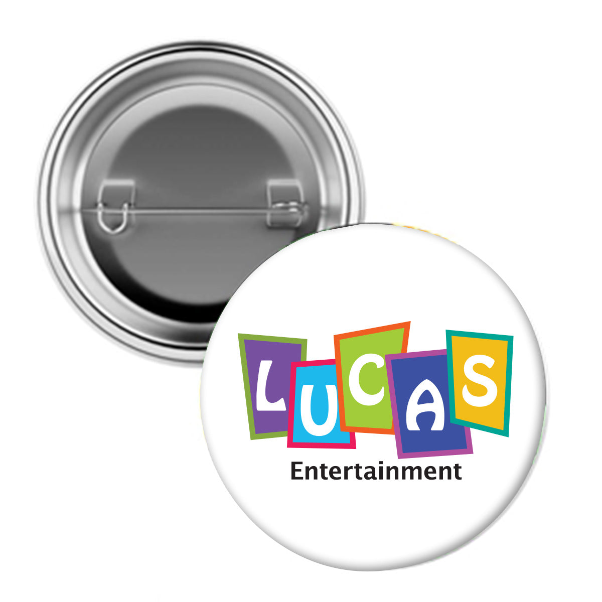 Pin Back Button in Full Color, 3 Inch - Silver - 4CP
