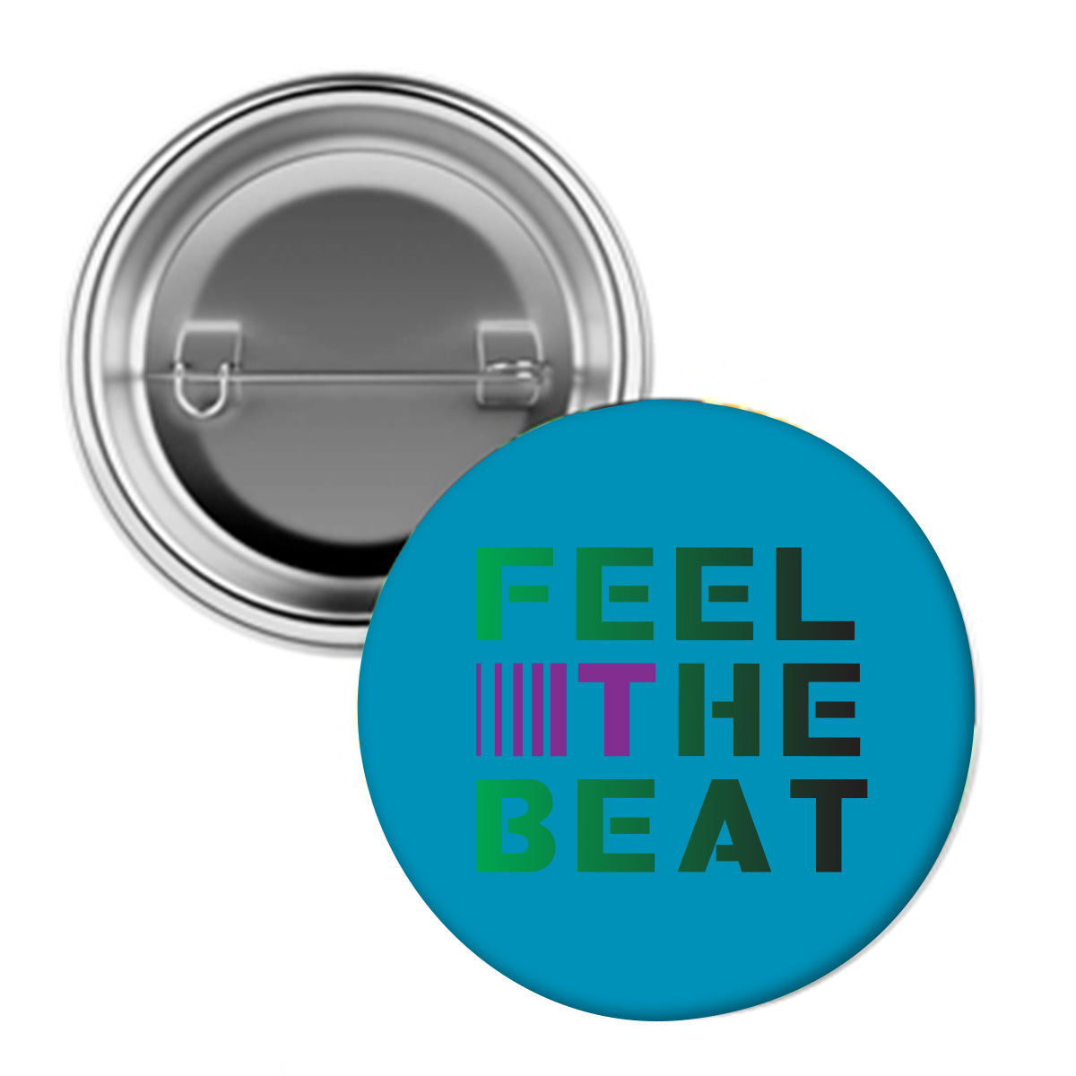 Pin Back Button in Full Color, 4 Inch - Silver - 4CP