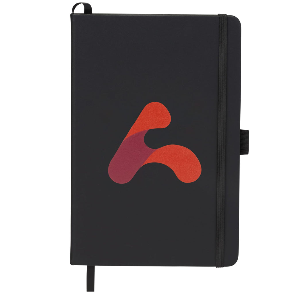 Pineapple Leather Journal, 5.5 x 8.5 Inches - Black - Front