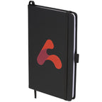 Pineapple Leather Journal, 5.5 x 8.5 Inches - Black - Left Angle