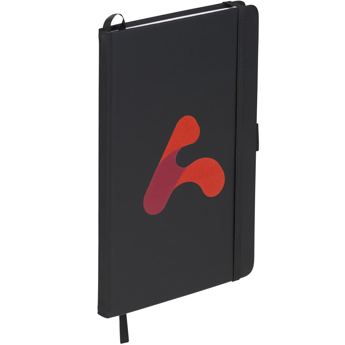 Pineapple Leather Journal, 5.5 x 8.5 Inches - Black - Right Angle