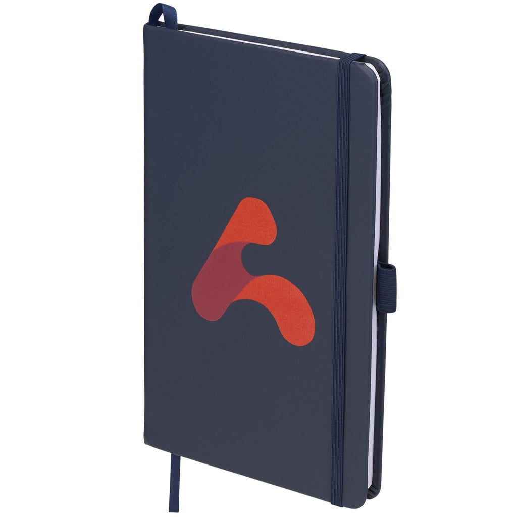 Pineapple Leather Journal, 5.5 x 8.5 Inches - Navy - Left Angle