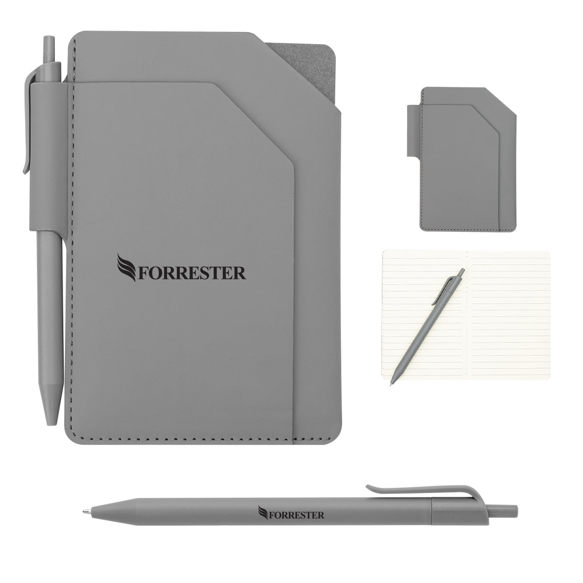 Pinnacle Jotter and Pen - Gray - Silk Screen