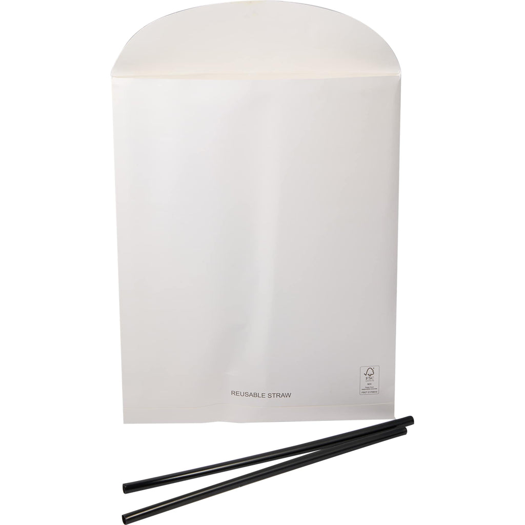 Pinnacle Recycled Travel Tumbler with Straw and Handle, 40 oz - Black - Front Straws