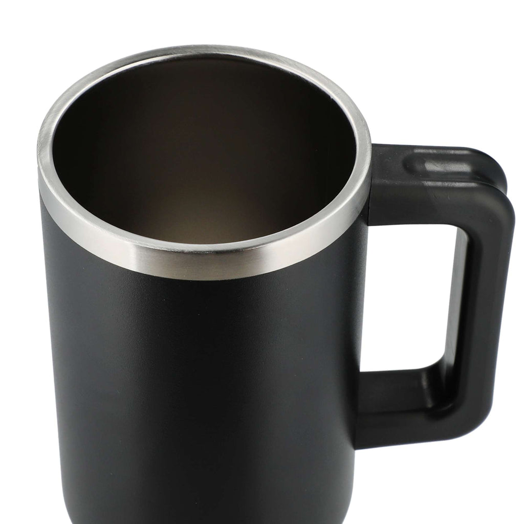 Pinnacle Recycled Travel Tumbler with Straw and Handle, 40 oz - Black - Top 3