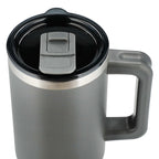 Pinnacle Recycled Travel Tumbler with Straw and Handle, 40 oz - Gray - Top