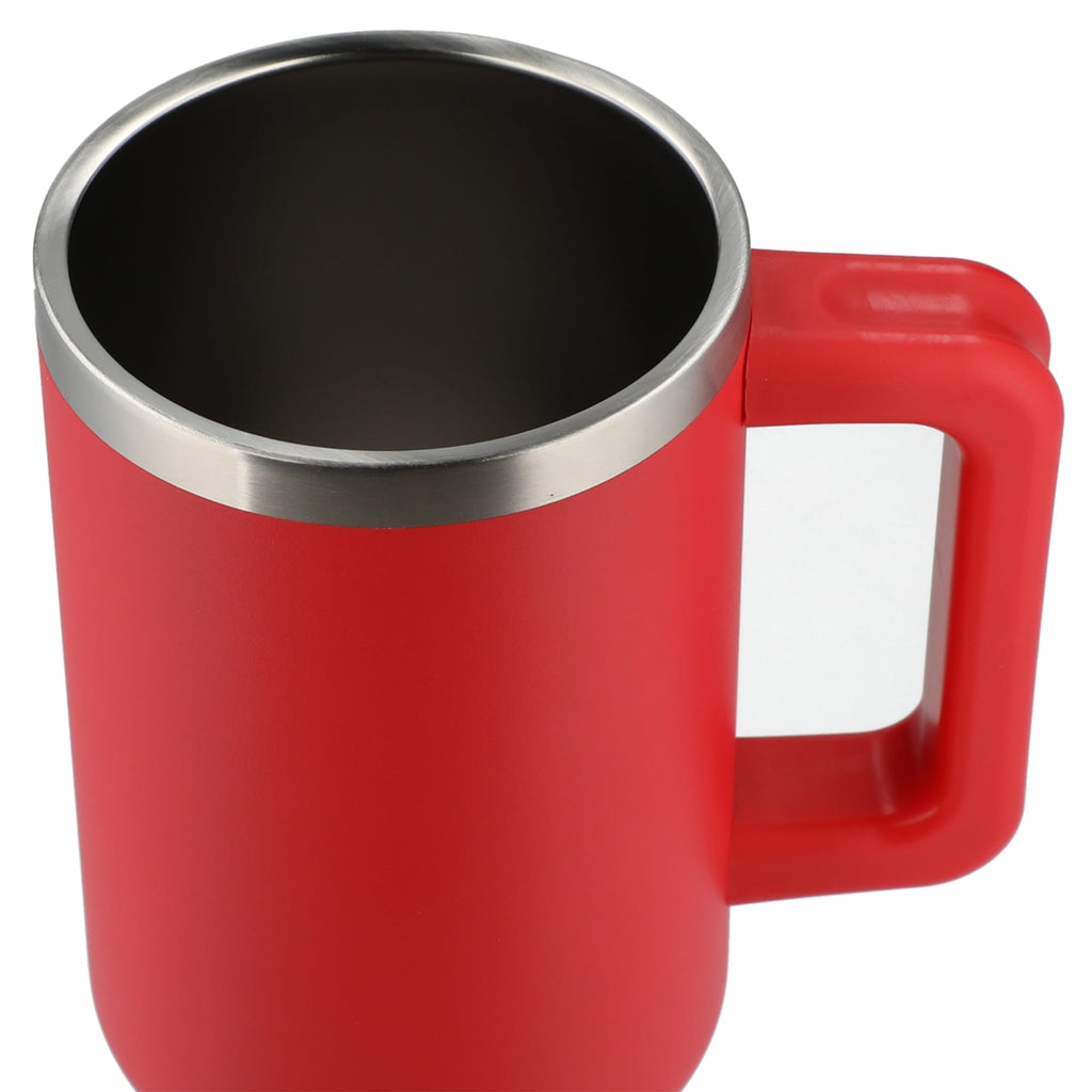 Pinnacle Recycled Travel Tumbler with Straw and Handle, 40 oz - Red - Top 3