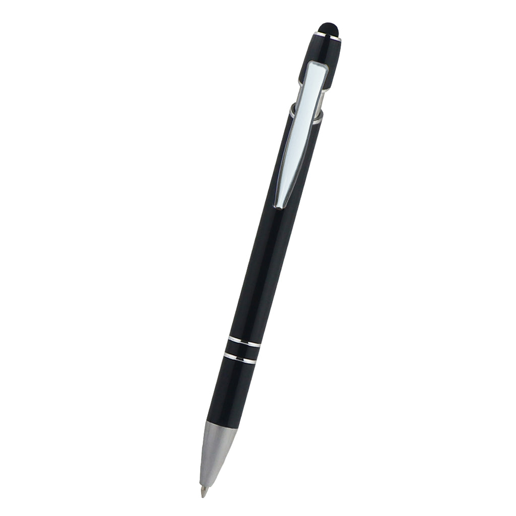 Piper Incline Pen with Stylus Laser Engraving - Black - Front