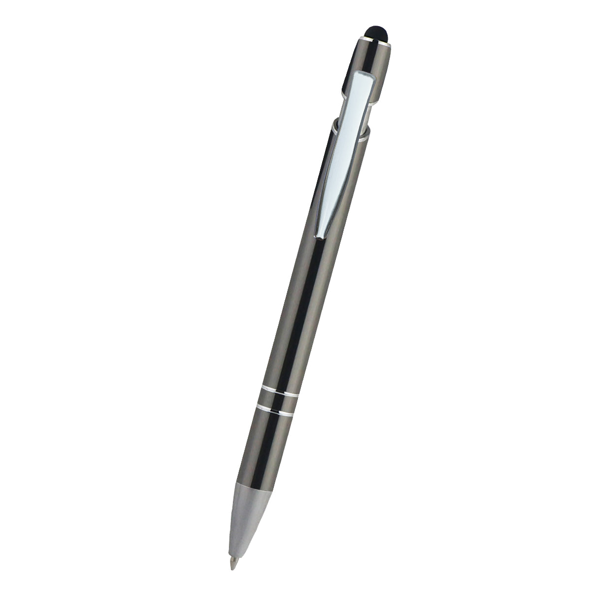 Piper Incline Pen with Stylus Laser Engraving - Charcoal - Front