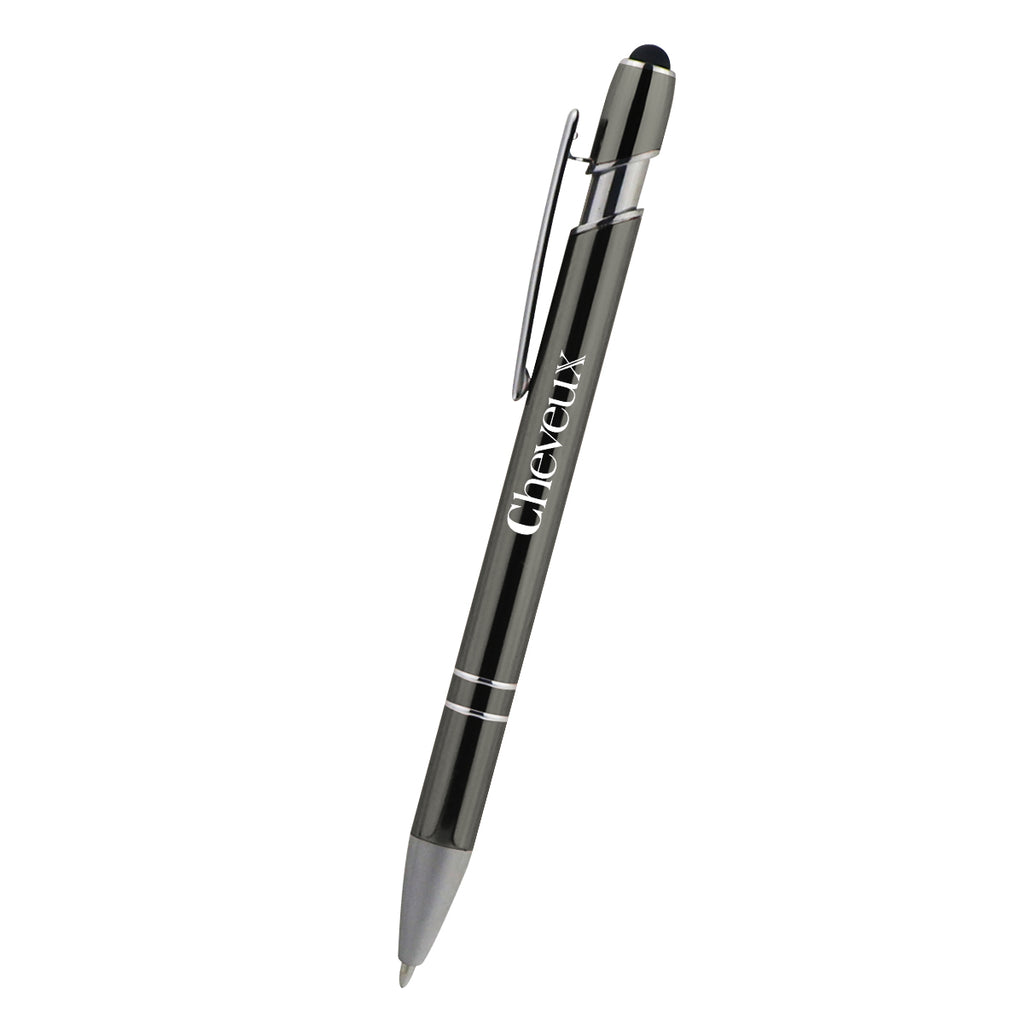 Piper Incline Pen with Stylus Laser Engraving - Charcoal - Silk Screen