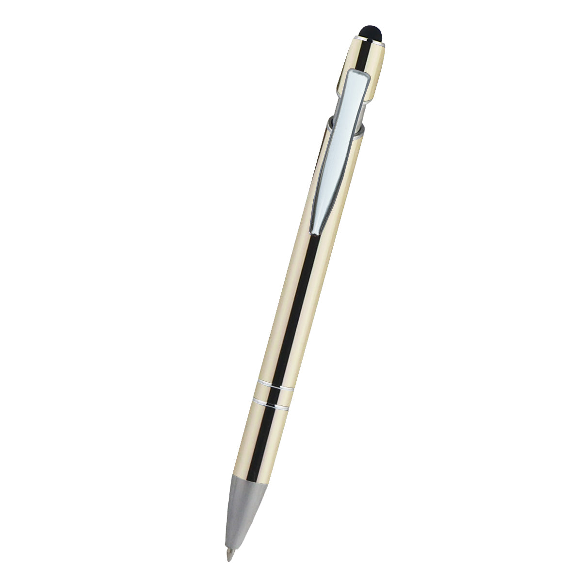Piper Incline Pen with Stylus Laser Engraving - Gold - Front
