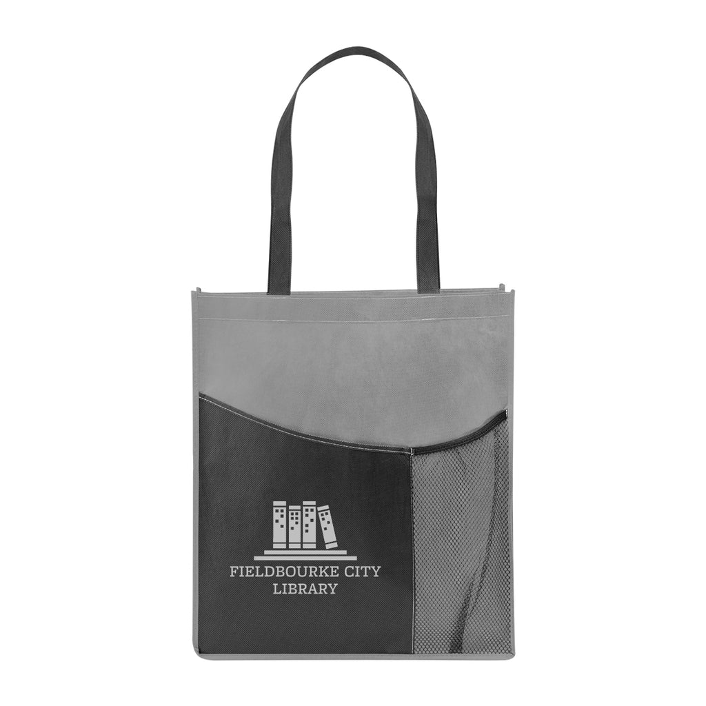 Pisces Tote Bag in Recycled PET, Non-Woven - Gray - Silk Screen