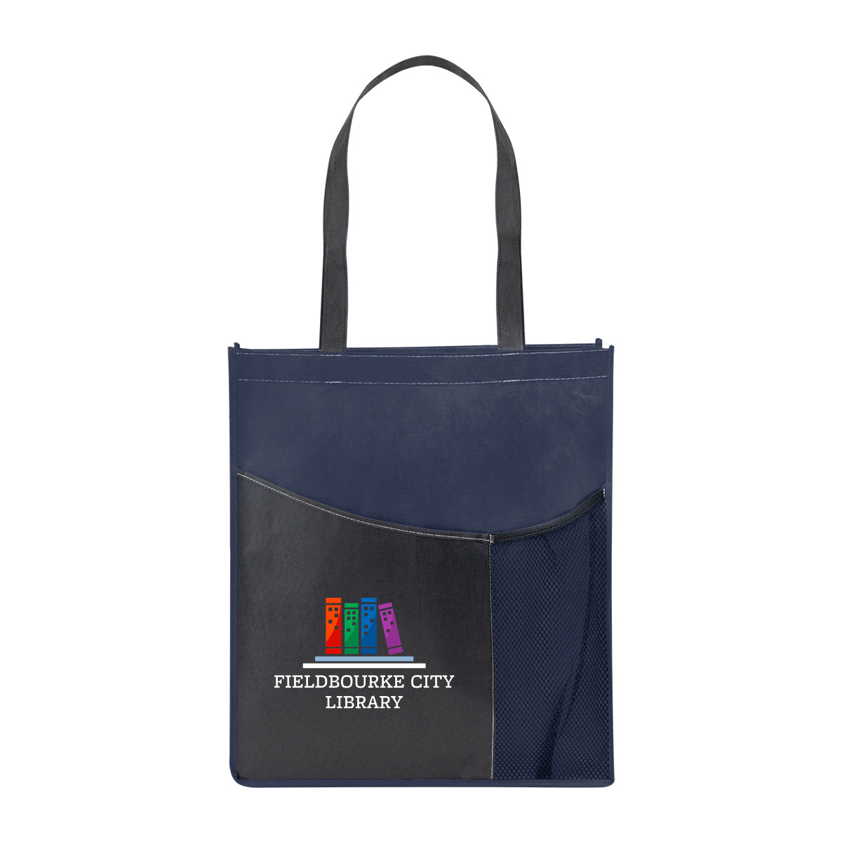 Pisces Tote Bag in Recycled PET, Non-Woven - Navy - Colorbrite