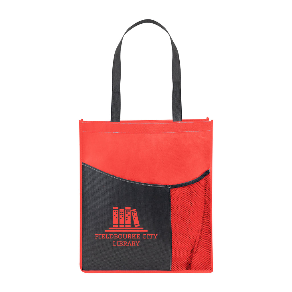 Pisces Tote Bag in Recycled PET, Non-Woven - Red - Silk Screen