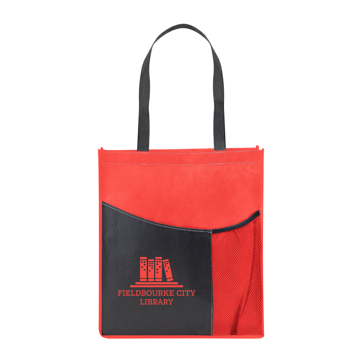 Pisces Tote Bag in Recycled PET, Non-Woven - Red - Silk Screen