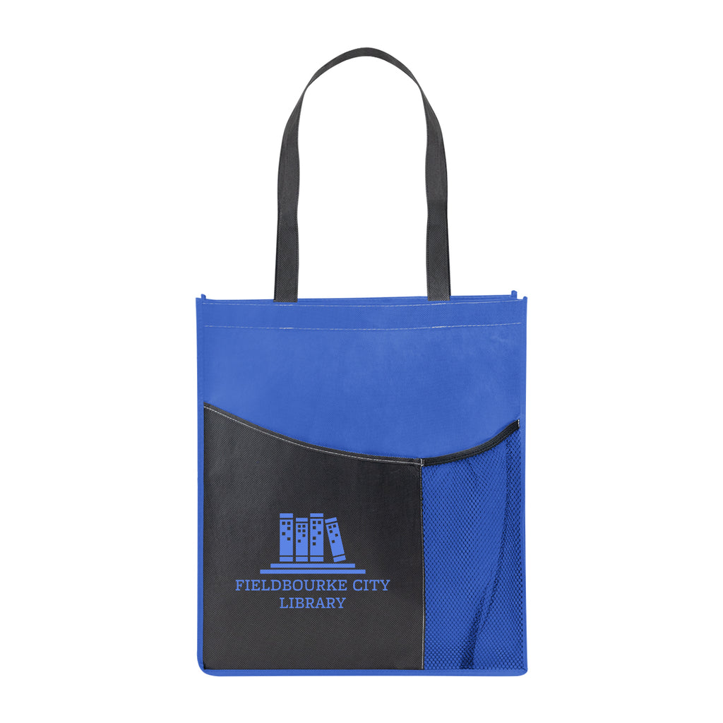 Pisces Tote Bag in Recycled PET, Non-Woven - Royal Blue - Silk Screen