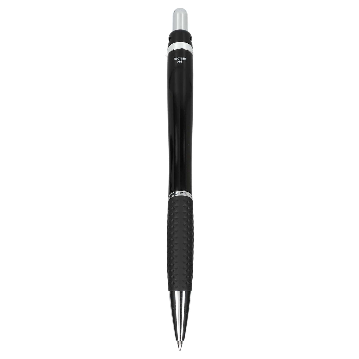 Pivot Gel Pen with Rubber Grip in Recycled Plastic - Black - Back
