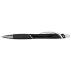 Pivot Gel Pen with Rubber Grip in Recycled Plastic - Black - Left Side 2