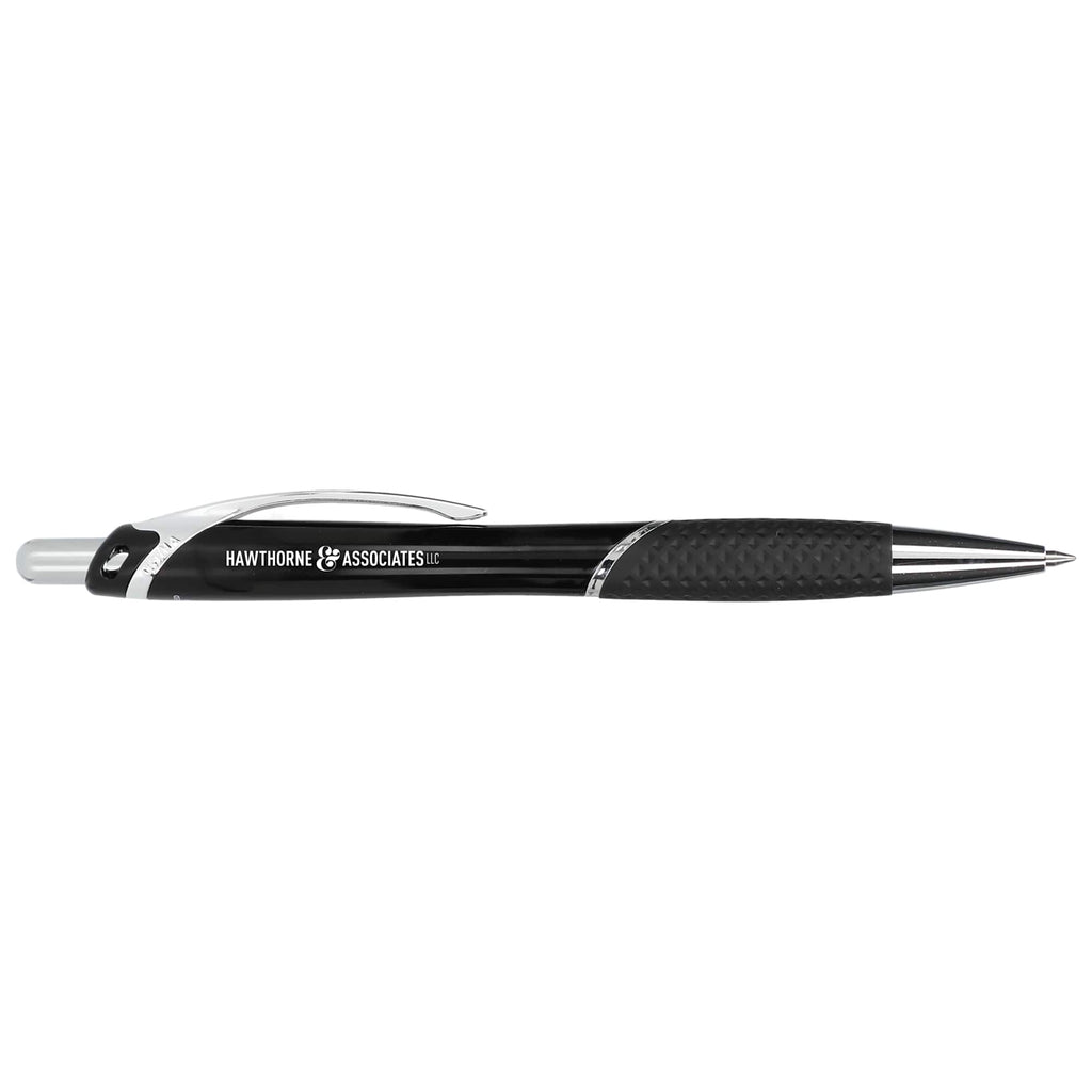 Pivot Gel Pen with Rubber Grip in Recycled Plastic - Black - Right Side
