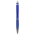Pivot Gel Pen with Rubber Grip in Recycled Plastic Full Color - Blue - Back