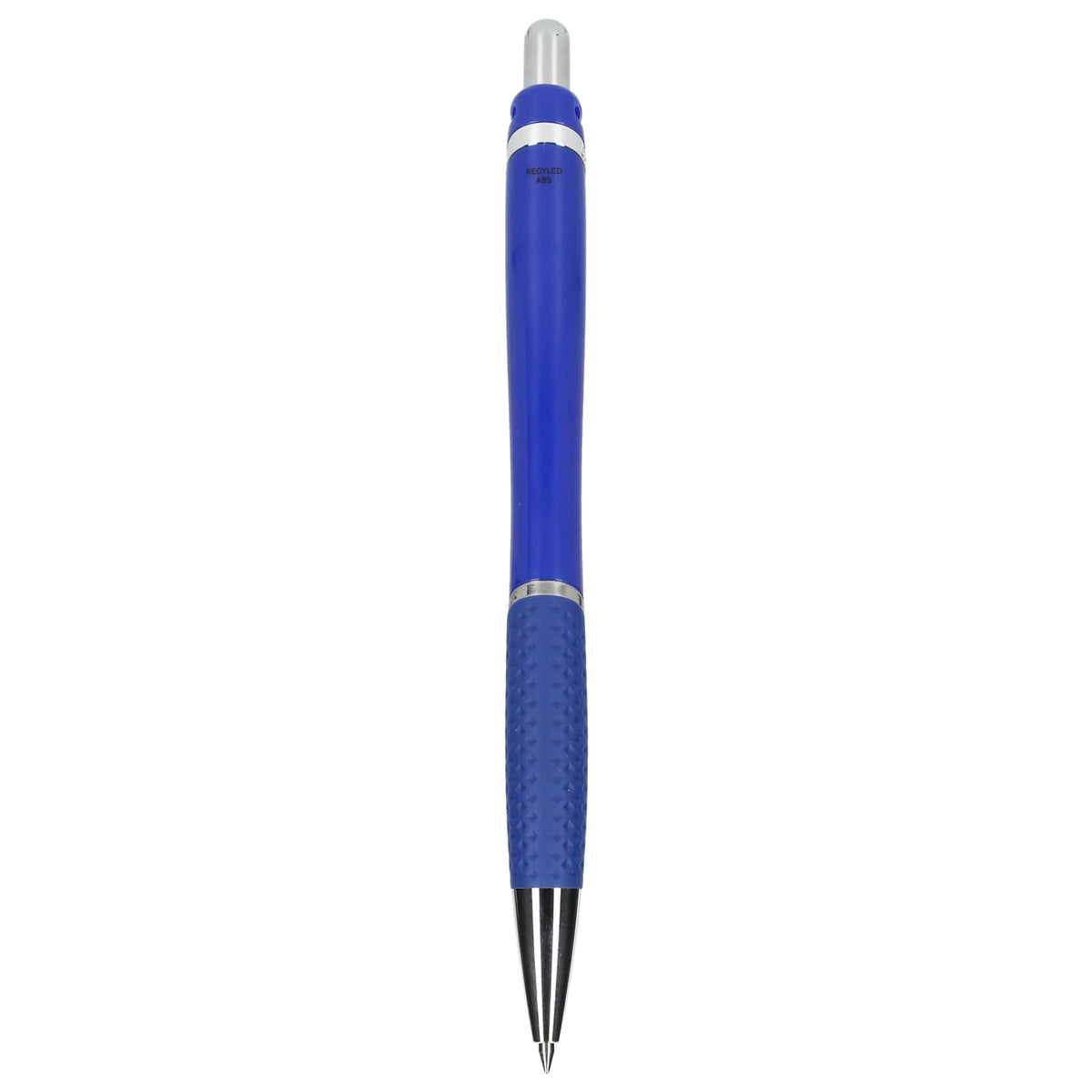 Pivot Gel Pen with Rubber Grip in Recycled Plastic Full Color - Blue - Back