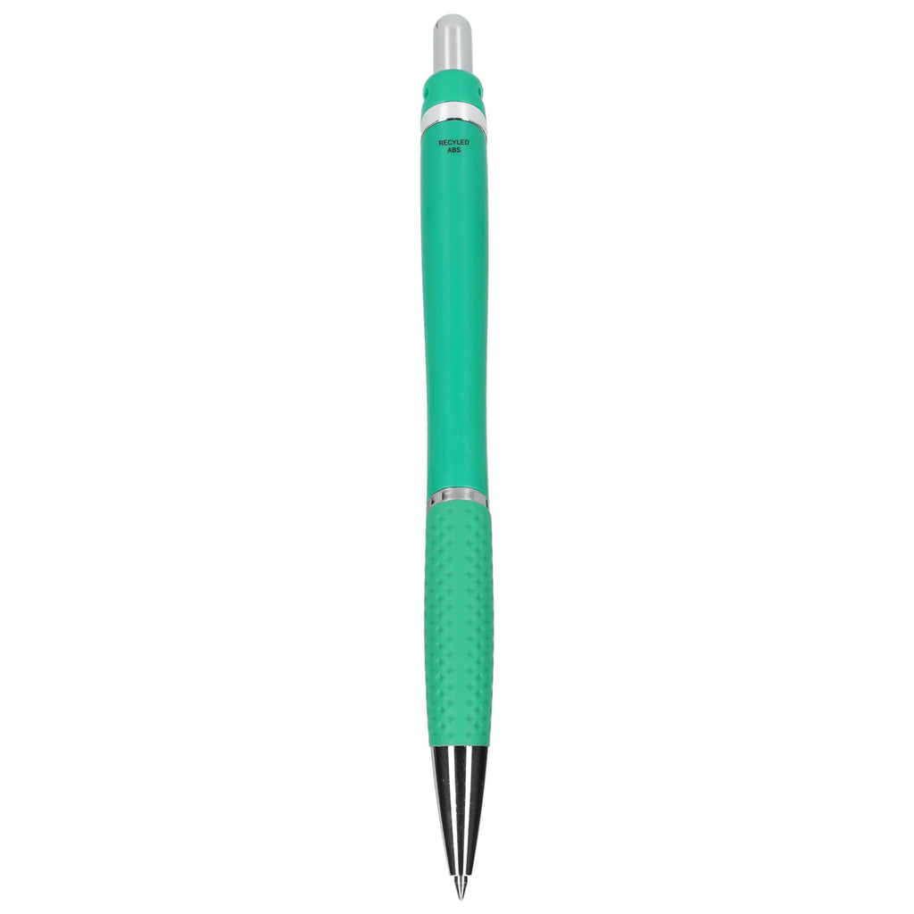 Pivot Gel Pen with Rubber Grip in Recycled Plastic Full Color - Green - Back