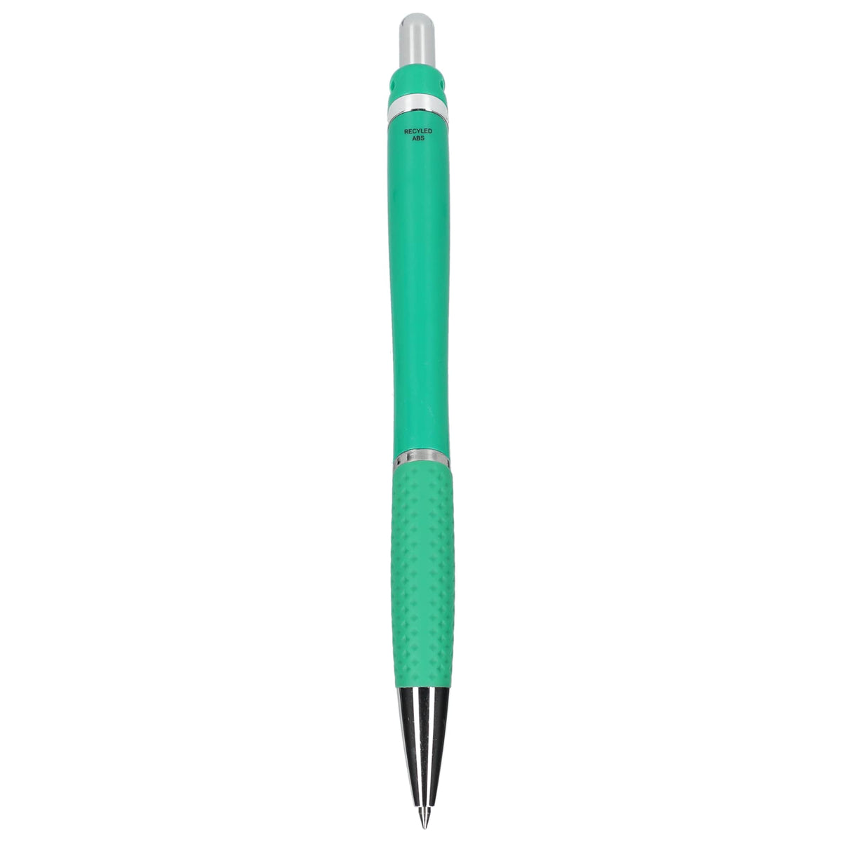 Pivot Gel Pen with Rubber Grip in Recycled Plastic Full Color - Green - Back