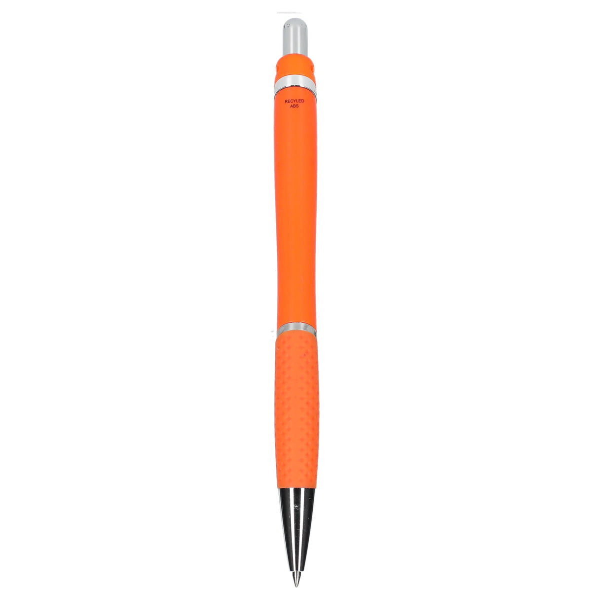 Pivot Gel Pen with Rubber Grip in Recycled Plastic Full Color - Orange - Back