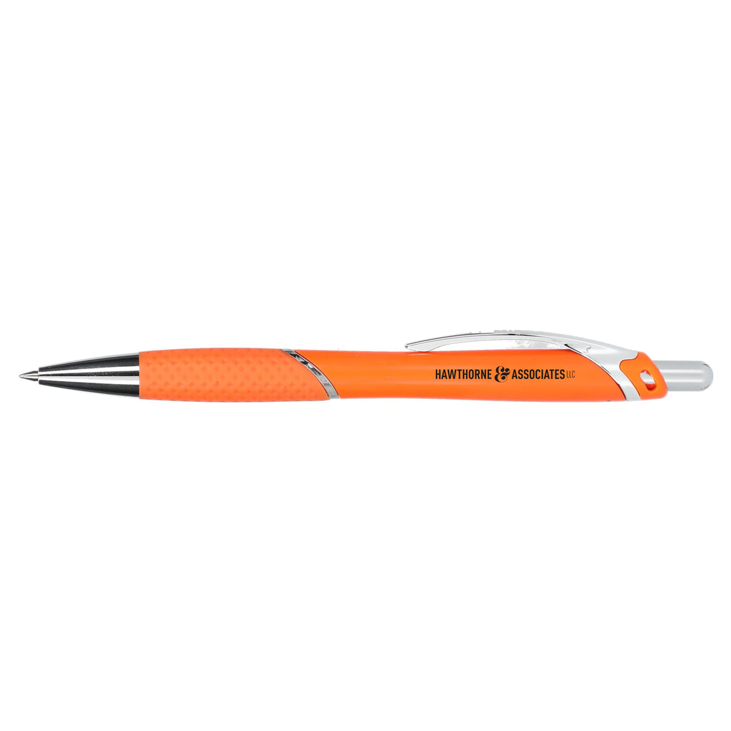 Pivot Gel Pen with Rubber Grip in Recycled Plastic Full Color - Orange - Left Side
