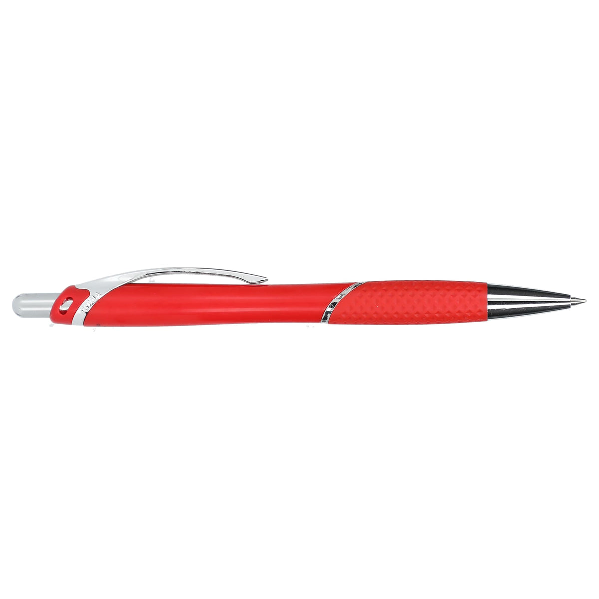 Pivot Gel Pen with Rubber Grip in Recycled Plastic Full Color - Red - Left Side 2