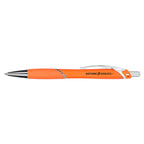 Pivot Gel Pen with Rubber Grip in Recycled Plastic - Orange - Left Side