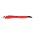 Pivot Gel Pen with Rubber Grip in Recycled Plastic - Red - Left Side 2