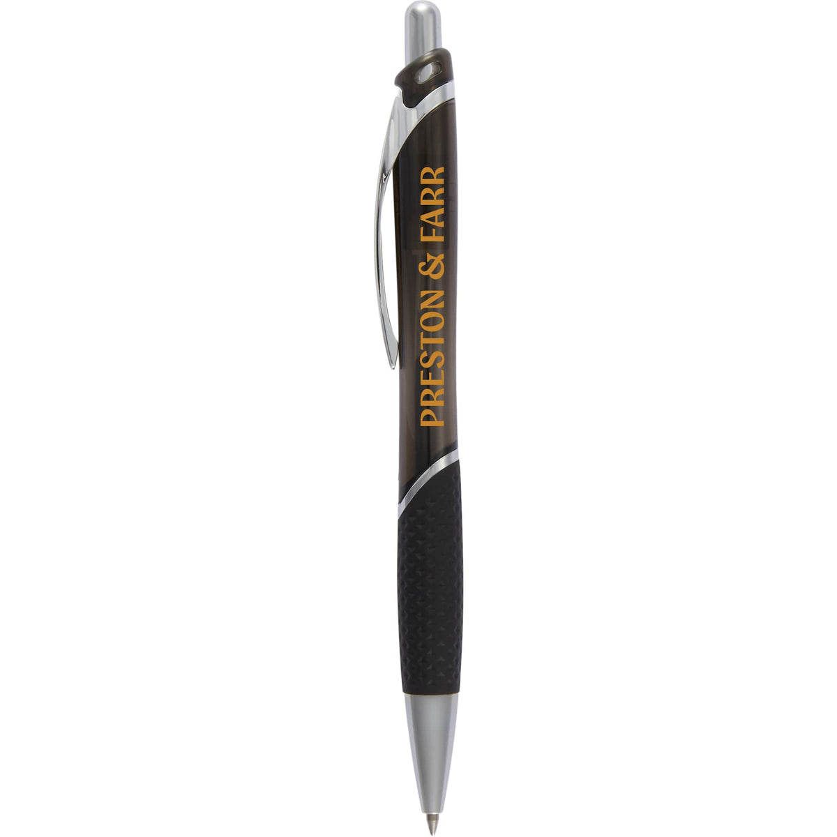 Pivot Translucent Gel Pen in Recycled Plastic Full Color - Black - Front