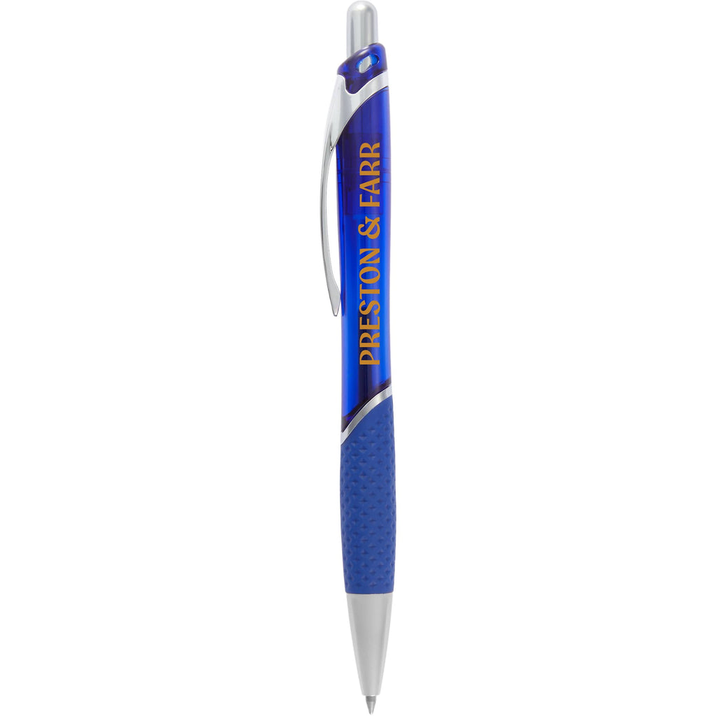 Pivot Translucent Gel Pen in Recycled Plastic Full Color - Blue - Front