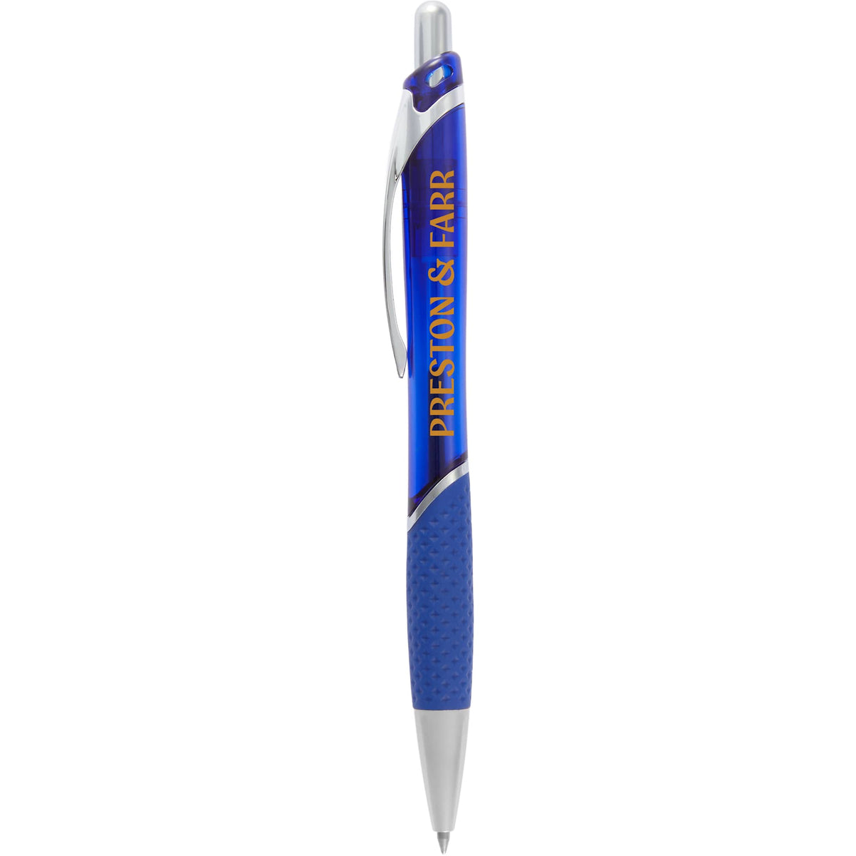 Pivot Translucent Gel Pen in Recycled Plastic Full Color - Blue - Front