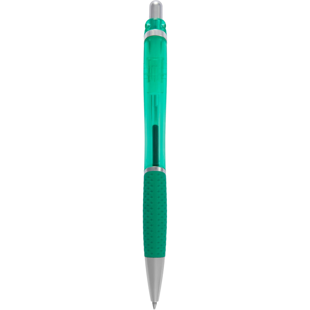 Pivot Translucent Gel Pen in Recycled Plastic Full Color - Green - Back